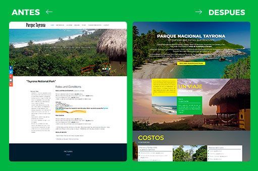 Parque tayrona Anets y despues