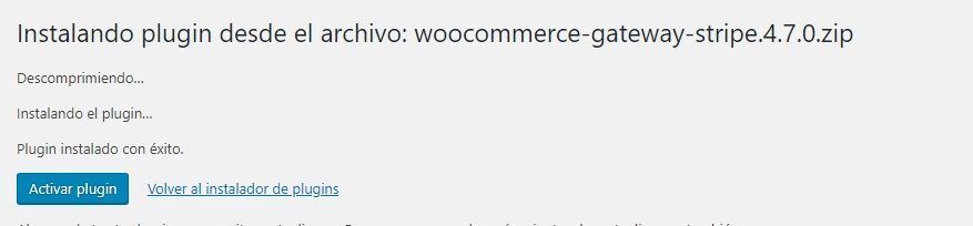 activar plugin stripe