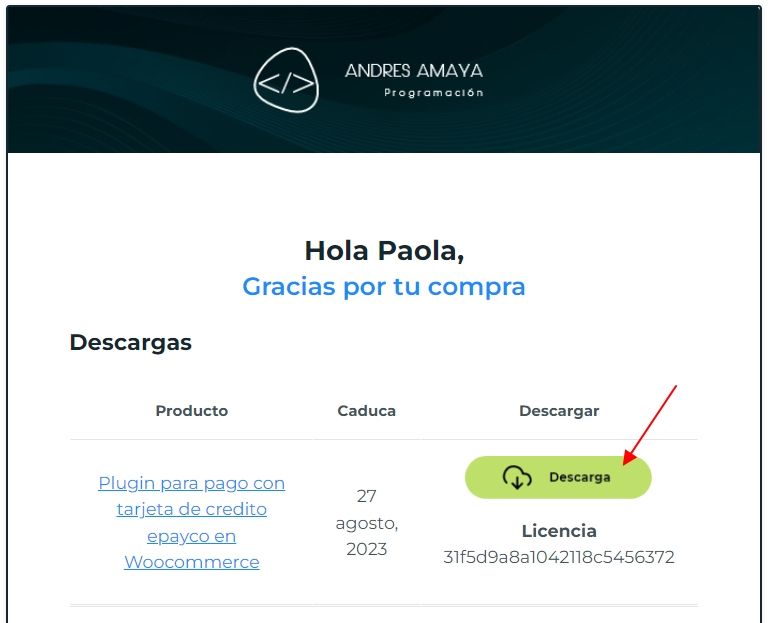 Email confirmación - AA Programación