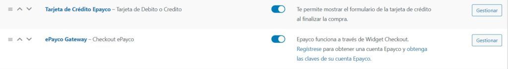 opciones de pago plugin epayco WooCommerce